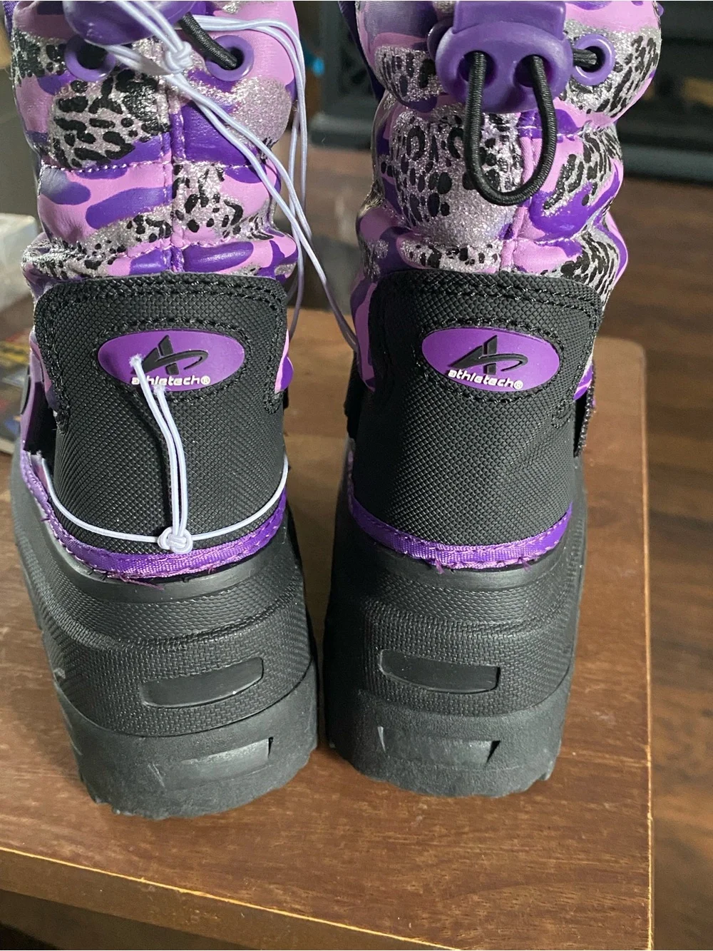 Kids Black and Purple Snow Boots - Cozy Waterproof Winter Boot